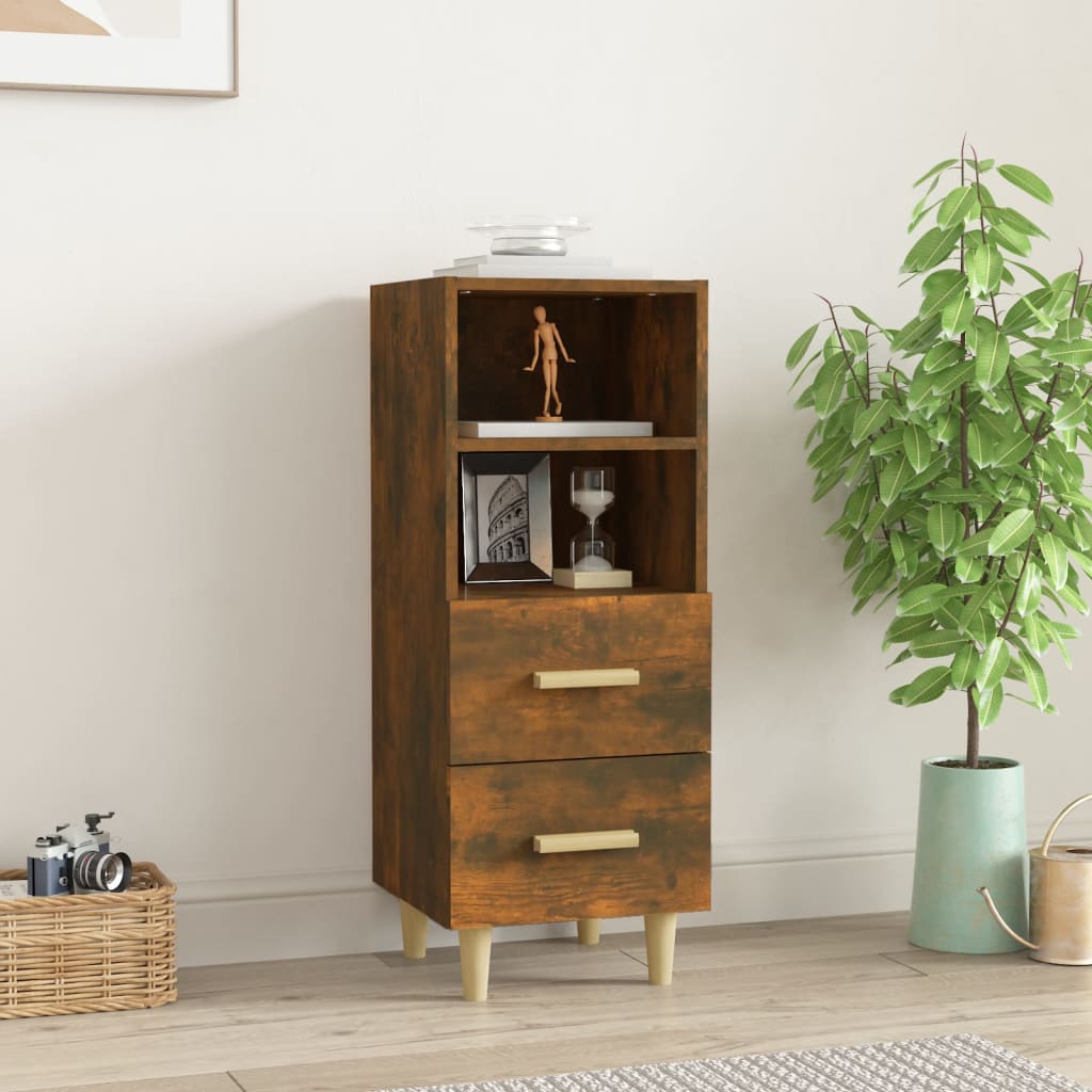 vidaXL Sideboard Smoked Oak 34.5x34x90 cm Engineered Wood