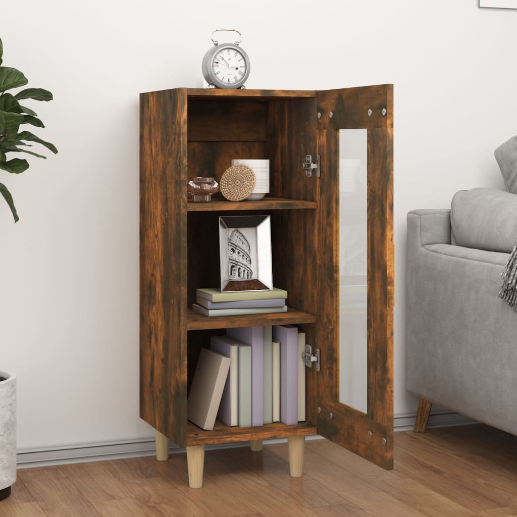 vidaXL Sideboard Smoked Oak 34.5x34x90 cm Engineered Wood