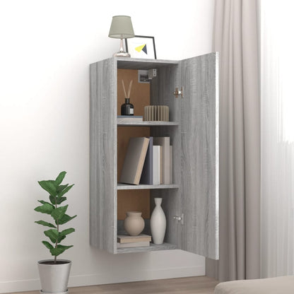 vidaXL Wall Cabinet Grey Sonoma 34.5x34x90 cm Engineered Wood