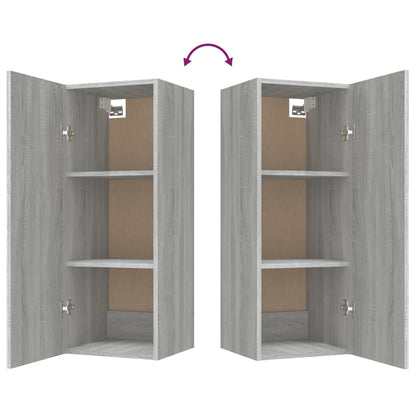 vidaXL Wall Cabinet Grey Sonoma 34.5x34x90 cm Engineered Wood