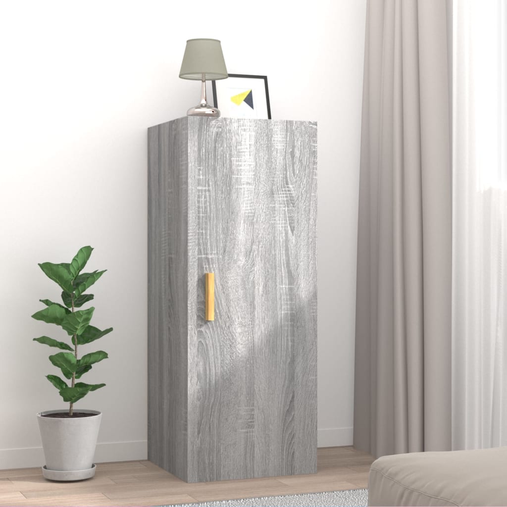 vidaXL Wall Cabinet Grey Sonoma 34.5x34x90 cm Engineered Wood
