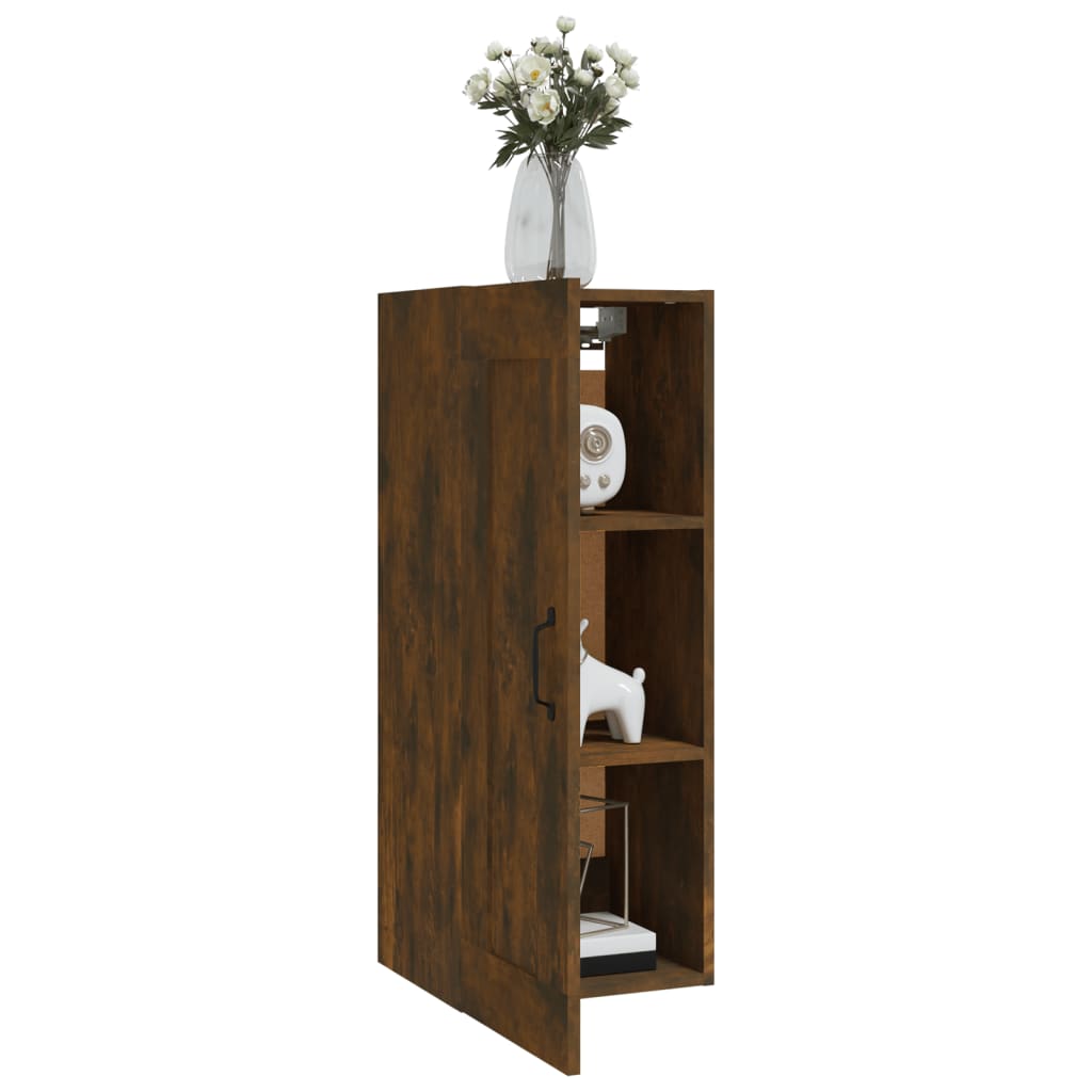 vidaXL Hanging Cabinet Smoked Oak 35x34x90 cm Engineered Wood