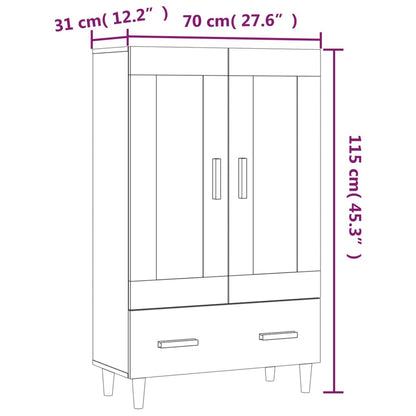 vidaXL Highboard Smoked Oak 70x31x115 cm Engineered Wood
