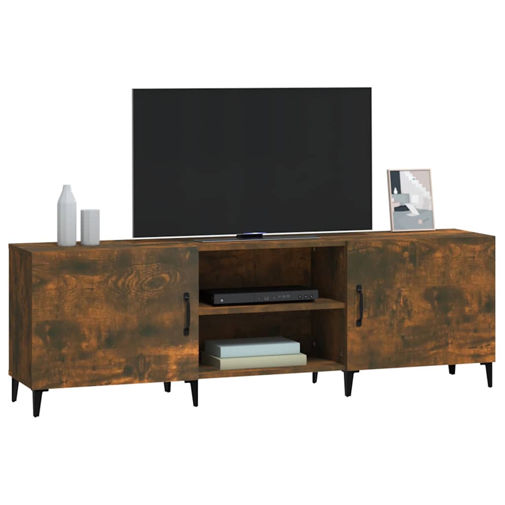 vidaXL TV Cabinet Smoked Oak 150x30x50 cm Engineered Wood