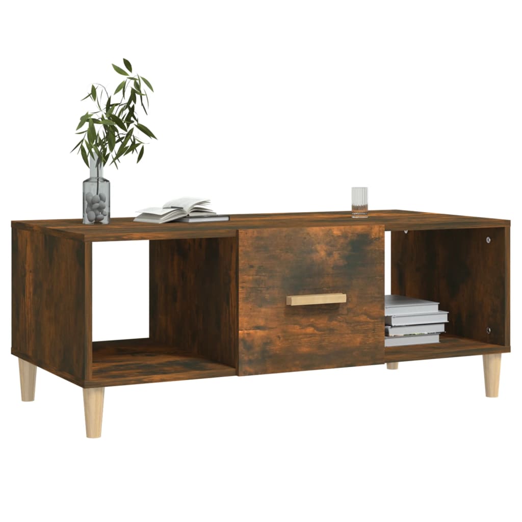vidaXL Coffee Table Smoked Oak 102x50x40 cm Engineered Wood