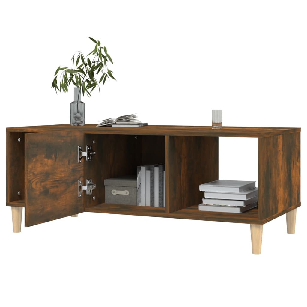 vidaXL Coffee Table Smoked Oak 102x50x40 cm Engineered Wood