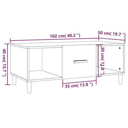 vidaXL Coffee Table Brown Oak 102x50x40 cm Engineered Wood