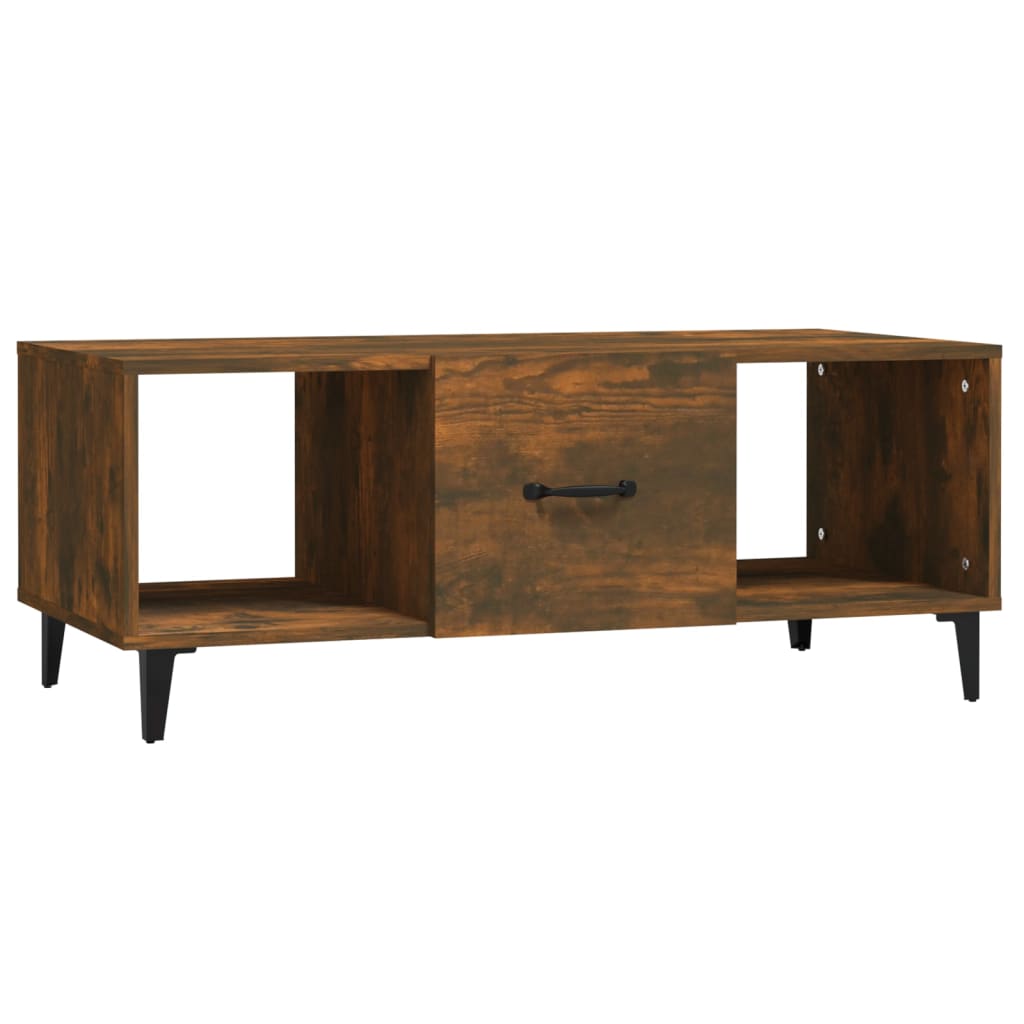 vidaXL Coffee Table Smoked Oak 102x50x40 cm Engineered Wood