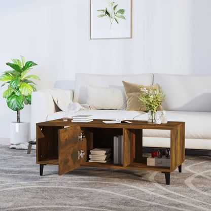 vidaXL Coffee Table Smoked Oak 102x50x40 cm Engineered Wood