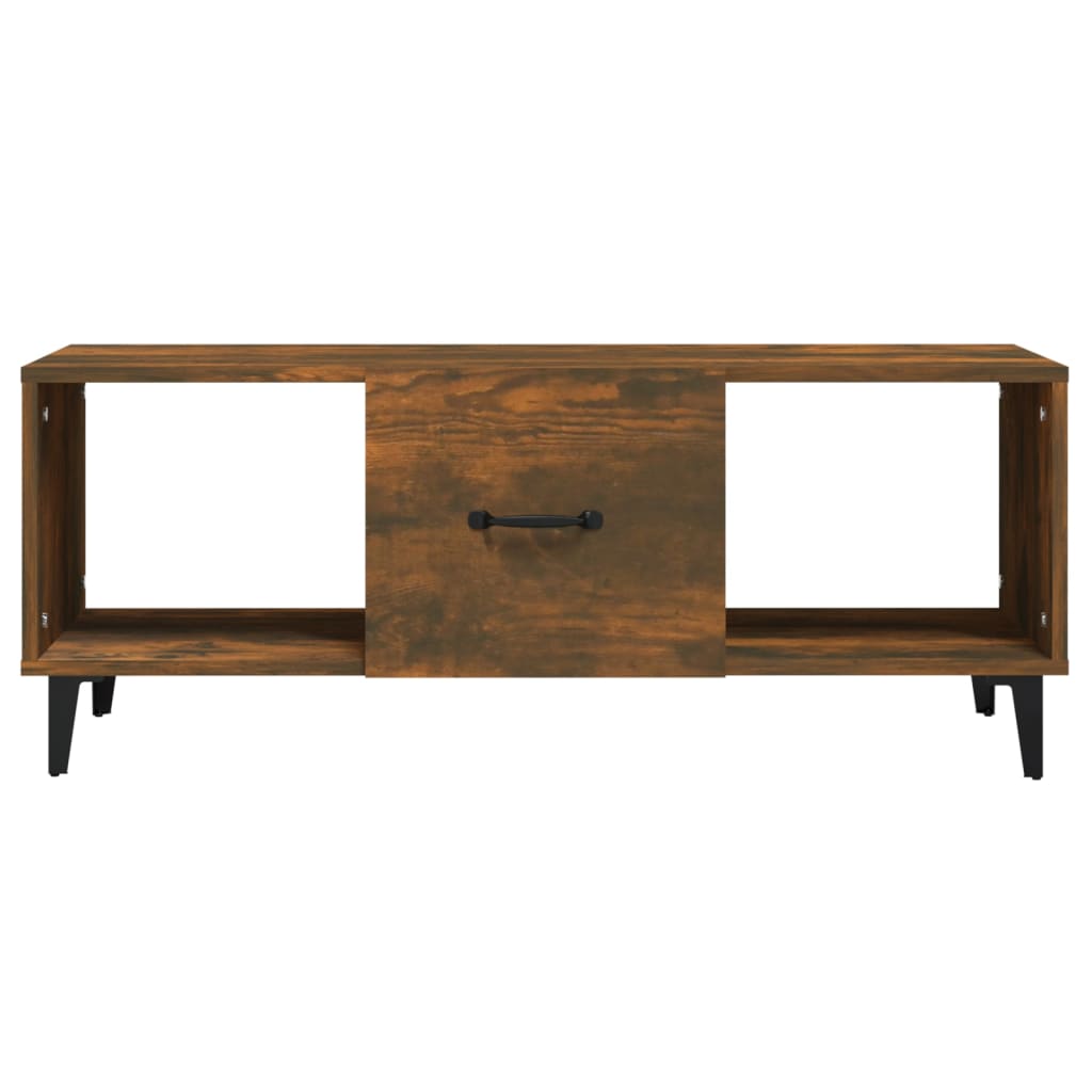vidaXL Coffee Table Smoked Oak 102x50x40 cm Engineered Wood