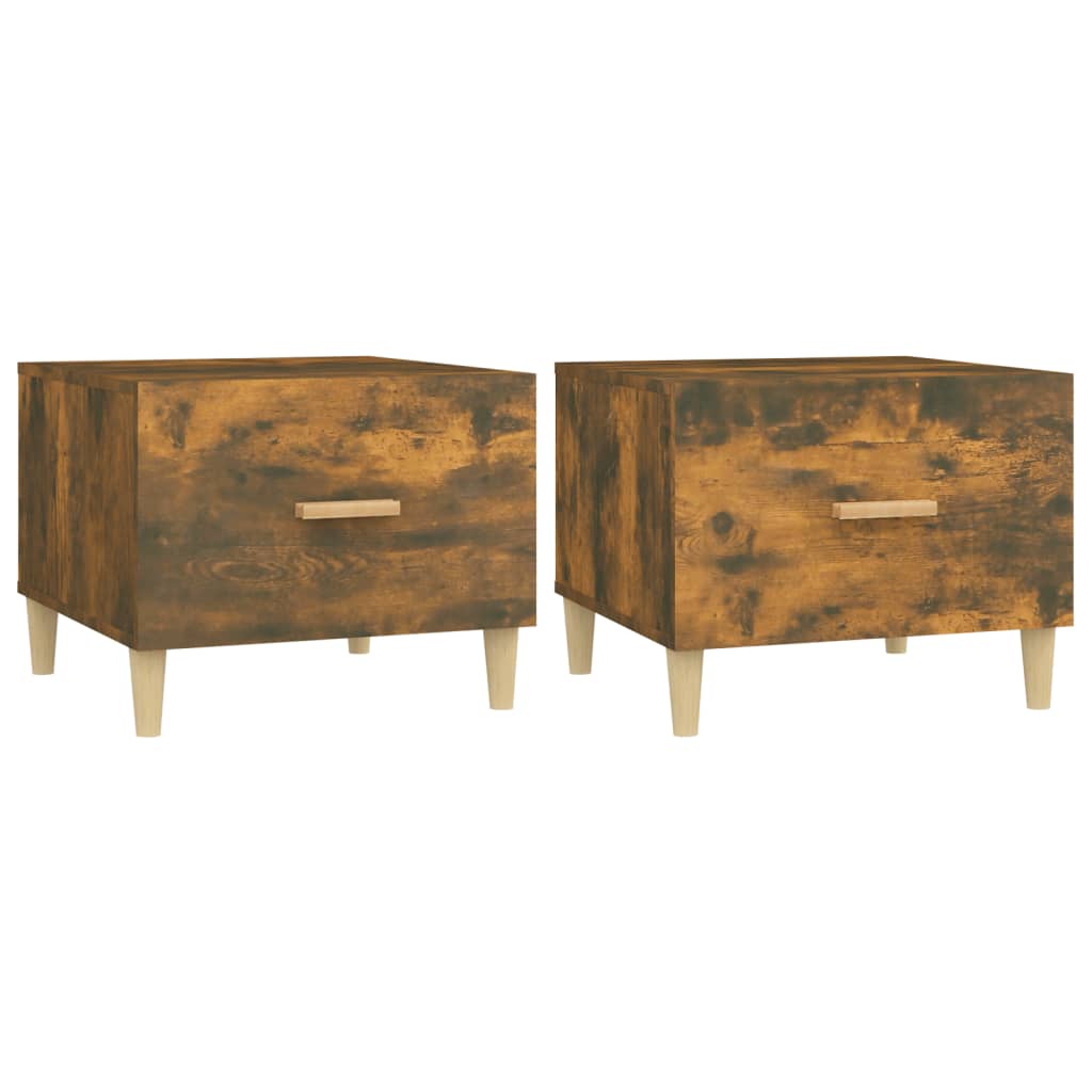 vidaXL Coffee Tables 2 pcs Smoked Oak 50x50x40 cm Engineered Wood