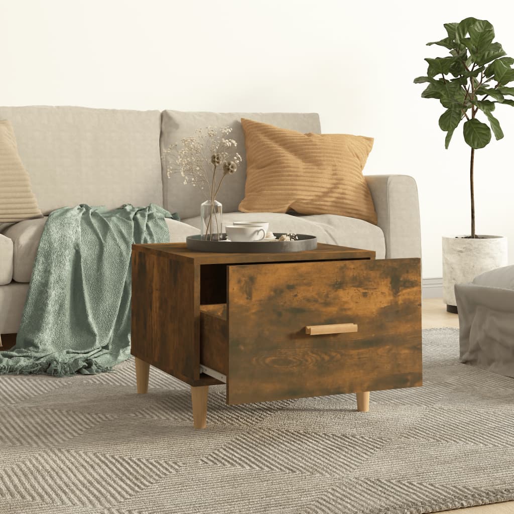 vidaXL Coffee Tables 2 pcs Smoked Oak 50x50x40 cm Engineered Wood