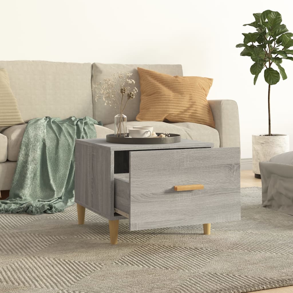 vidaXL Coffee Table Grey Sonoma 50x50x40 cm Engineered Wood