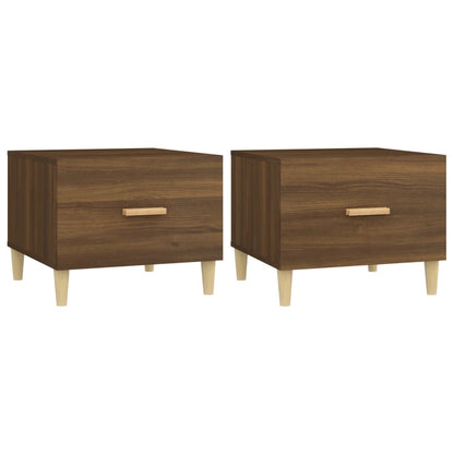 vidaXL Coffee Tables 2 pcs Brown Oak 50x50x40 cm Engineered Wood