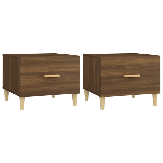 vidaXL Coffee Tables 2 pcs Brown Oak 50x50x40 cm Engineered Wood