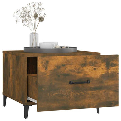 vidaXL Coffee Tables with Metal Legs 2 pcs Smoked Oak 50x50x40 cm