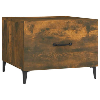 vidaXL Coffee Tables with Metal Legs 2 pcs Smoked Oak 50x50x40 cm