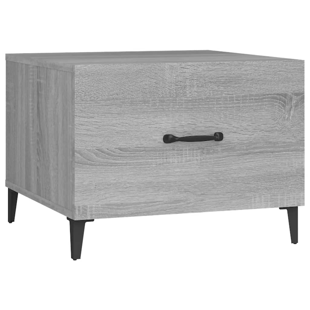 vidaXL Coffee Table with Metal Legs Grey Sonoma 50x50x40 cm