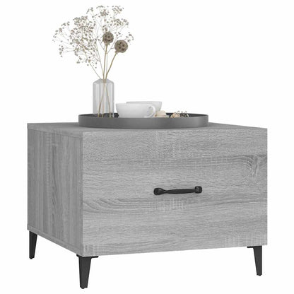 817539 vidaXL Coffee Table with Metal Legs Grey Sonoma 50x50x40 cm