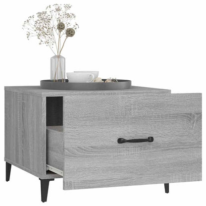 817539 vidaXL Coffee Table with Metal Legs Grey Sonoma 50x50x40 cm