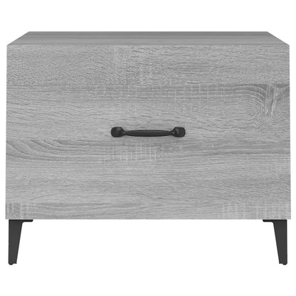 vidaXL Coffee Table with Metal Legs Grey Sonoma 50x50x40 cm