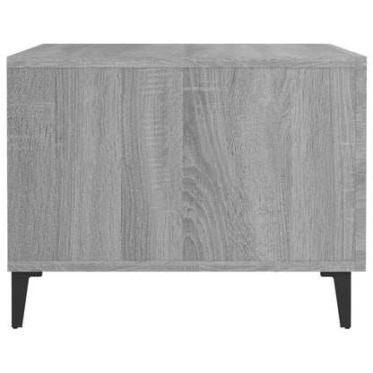 vidaXL Coffee Table with Metal Legs Grey Sonoma 50x50x40 cm