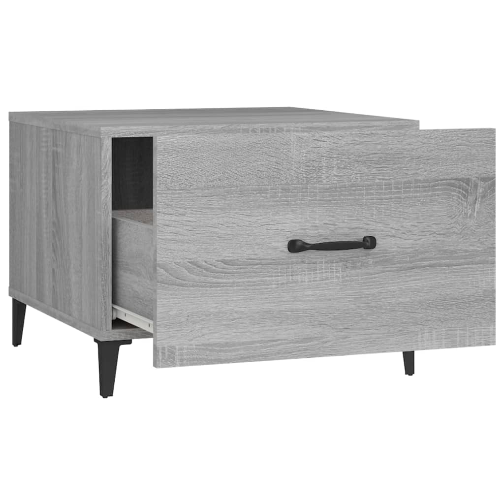 vidaXL Coffee Table with Metal Legs Grey Sonoma 50x50x40 cm
