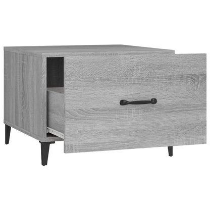 vidaXL Coffee Table with Metal Legs Grey Sonoma 50x50x40 cm