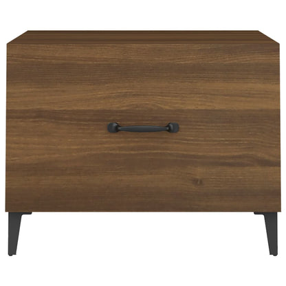 vidaXL Coffee Table with Metal Legs Brown Oak 50x50x40 cm