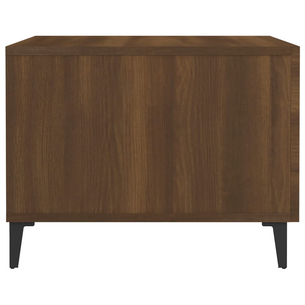 vidaXL Coffee Table with Metal Legs Brown Oak 50x50x40 cm