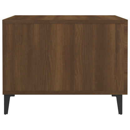 vidaXL Coffee Table with Metal Legs Brown Oak 50x50x40 cm