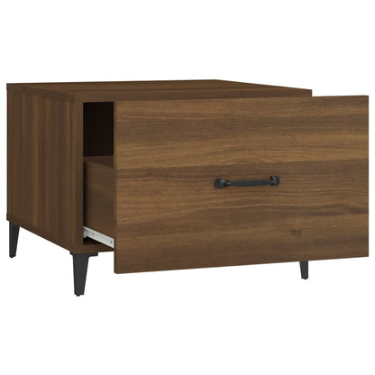 vidaXL Coffee Table with Metal Legs Brown Oak 50x50x40 cm