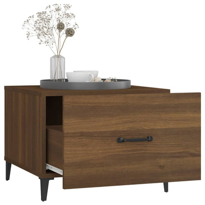 vidaXL Coffee Tables with Metal Legs 2 pcs Brown Oak 50x50x40 cm