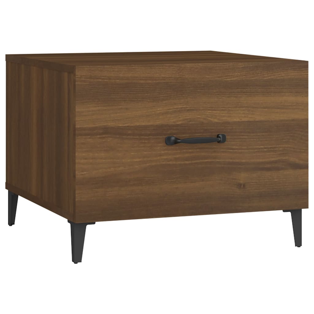 vidaXL Coffee Tables with Metal Legs 2 pcs Brown Oak 50x50x40 cm