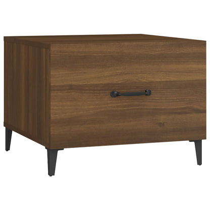 vidaXL Coffee Tables with Metal Legs 2 pcs Brown Oak 50x50x40 cm