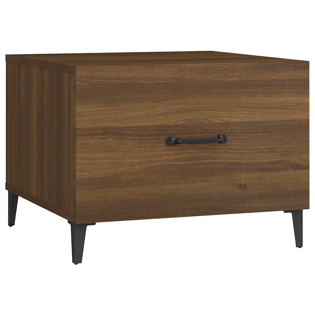 vidaXL Coffee Tables with Metal Legs 2 pcs Brown Oak 50x50x40 cm