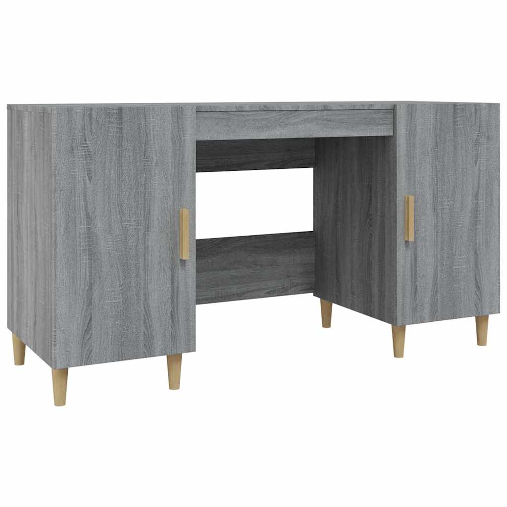 vidaXL Desk Grey Sonoma 140x50x75 cm Engineered Wood