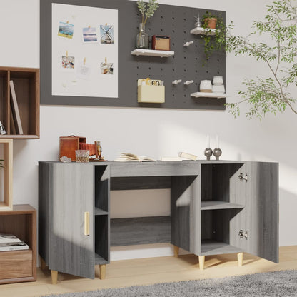vidaXL Desk Grey Sonoma 140x50x75 cm Engineered Wood