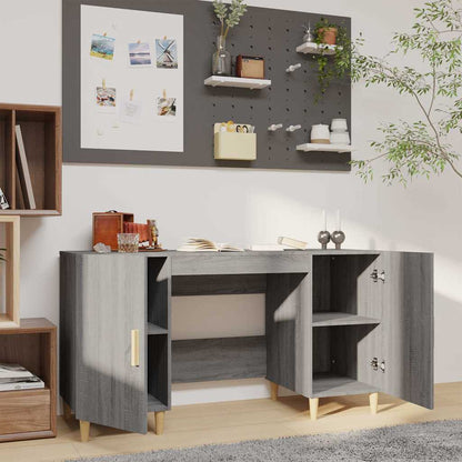 vidaXL Desk Grey Sonoma 140x50x75 cm Engineered Wood