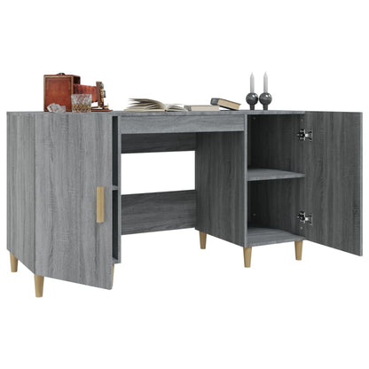 vidaXL Desk Grey Sonoma 140x50x75 cm Engineered Wood