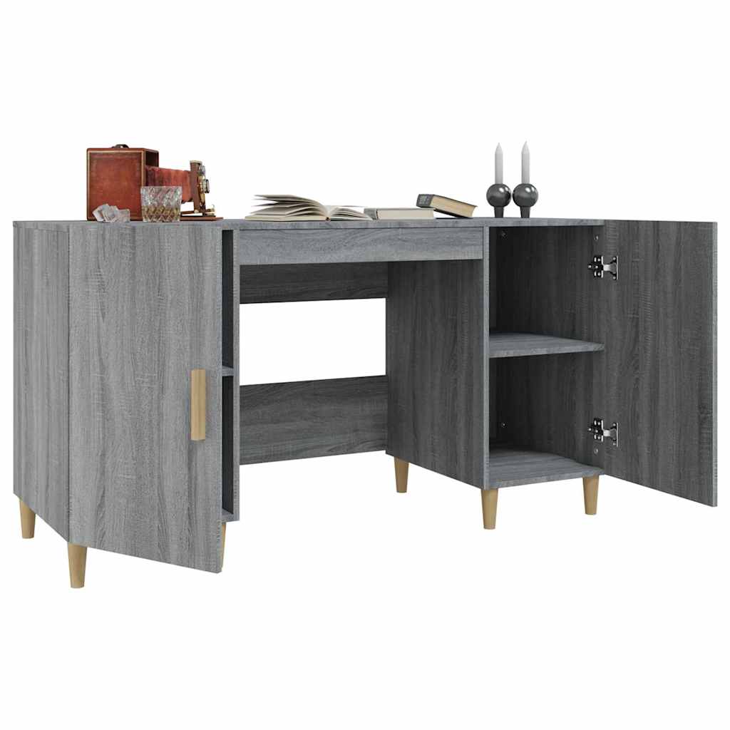 vidaXL Desk Grey Sonoma 140x50x75 cm Engineered Wood
