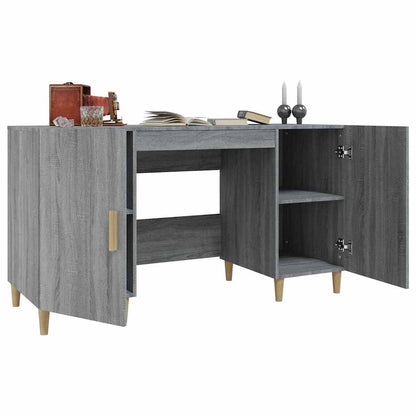 vidaXL Desk Grey Sonoma 140x50x75 cm Engineered Wood