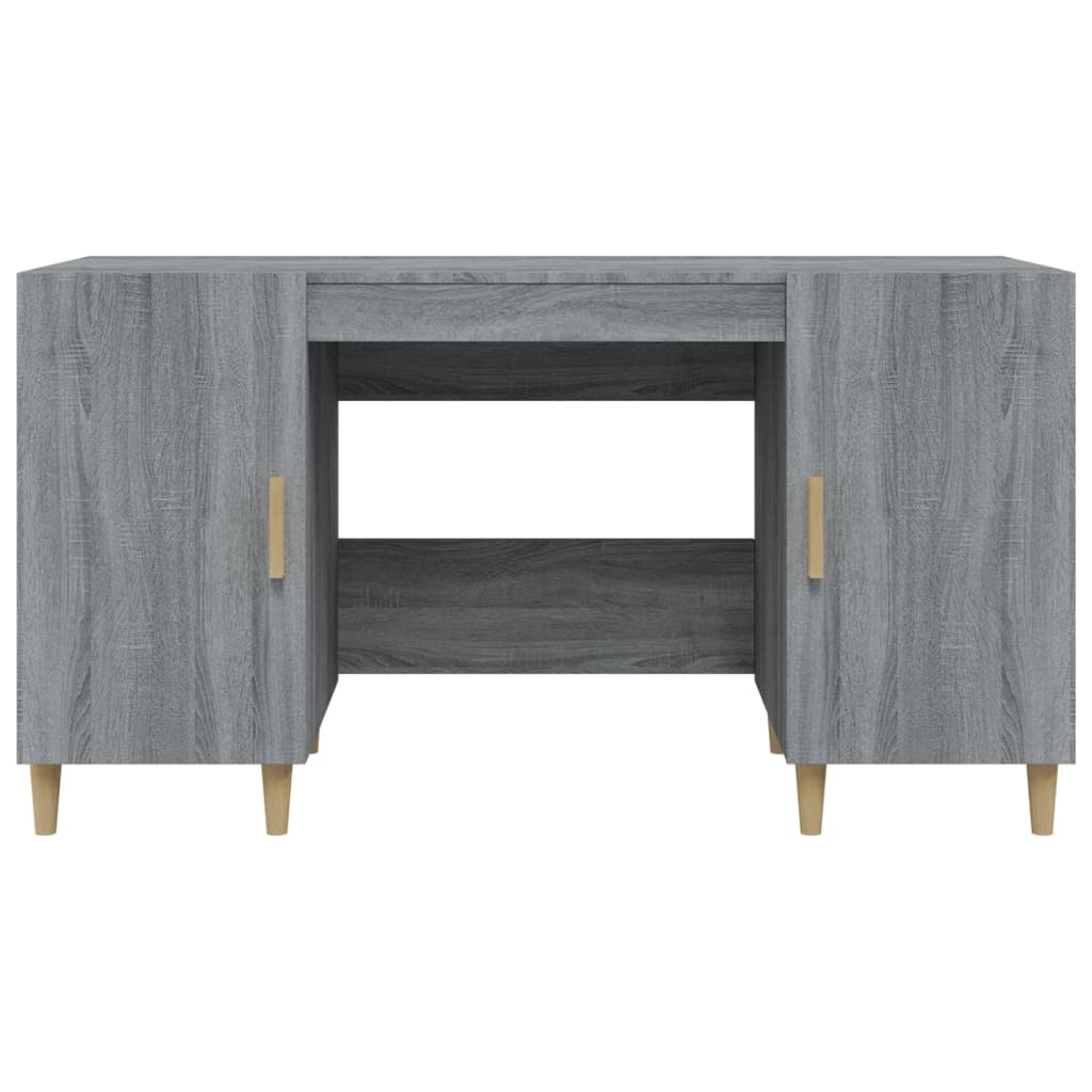 vidaXL Desk Grey Sonoma 140x50x75 cm Engineered Wood