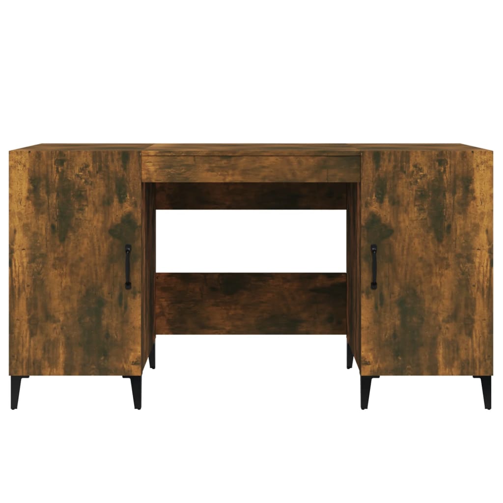 vidaXL Desk Smoked Oak 140x50x75 cm Engineered Wood