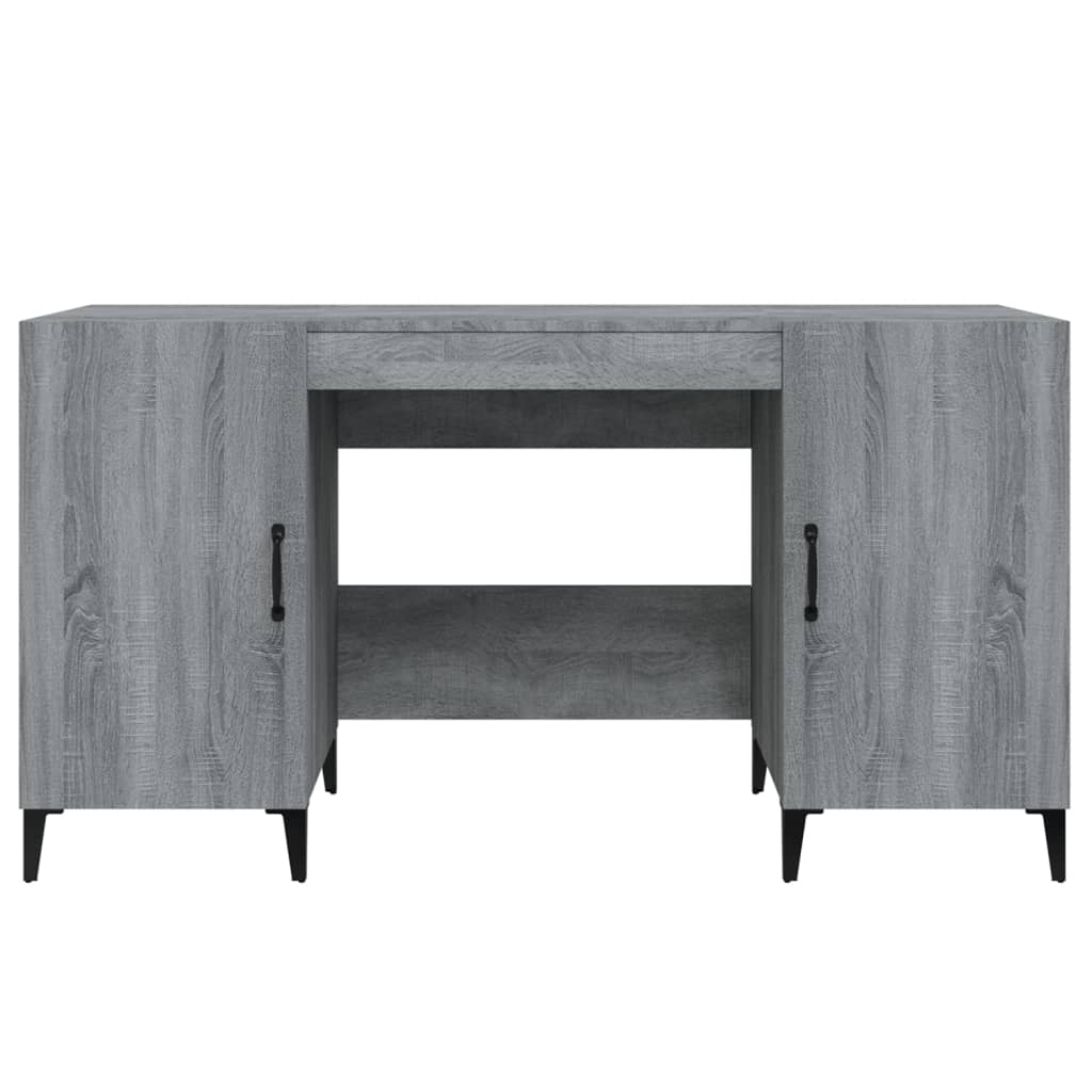 vidaXL Desk Grey Sonoma 140x50x75 cm Engineered Wood