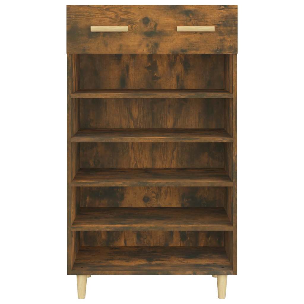 817555 vidaXL Shoe Cabinet Smoked Oak 60x35x105 cm Engineered Wood