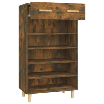 817555 vidaXL Shoe Cabinet Smoked Oak 60x35x105 cm Engineered Wood
