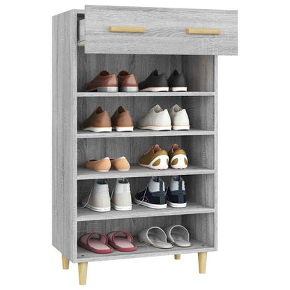 817556 vidaXL Shoe Cabinet Grey Sonoma 60x35x105 cm Engineered Wood