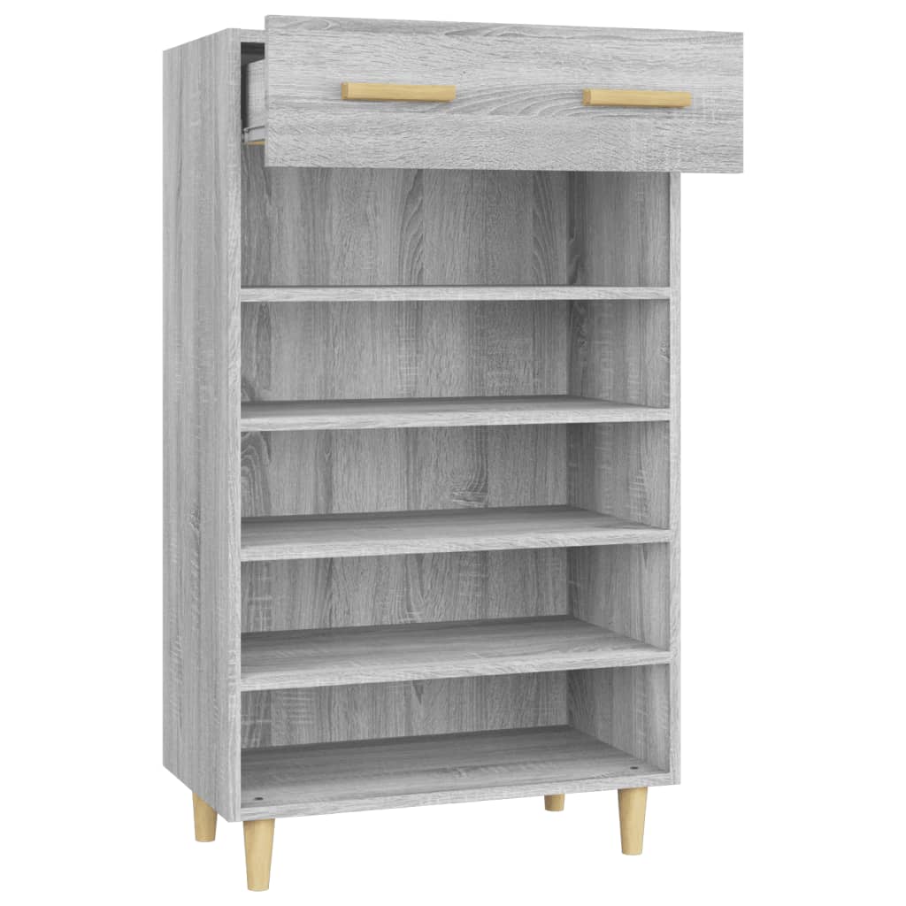 vidaXL Shoe Cabinet Grey Sonoma 60x35x105 cm Engineered Wood