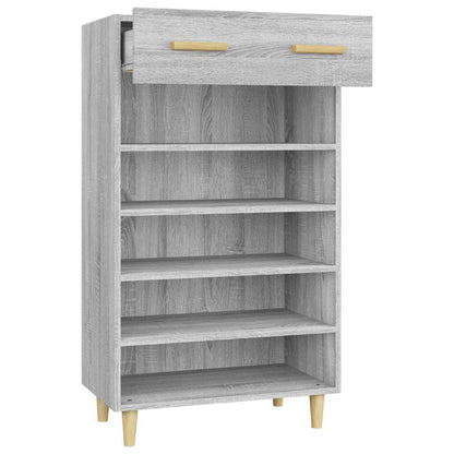 817556 vidaXL Shoe Cabinet Grey Sonoma 60x35x105 cm Engineered Wood